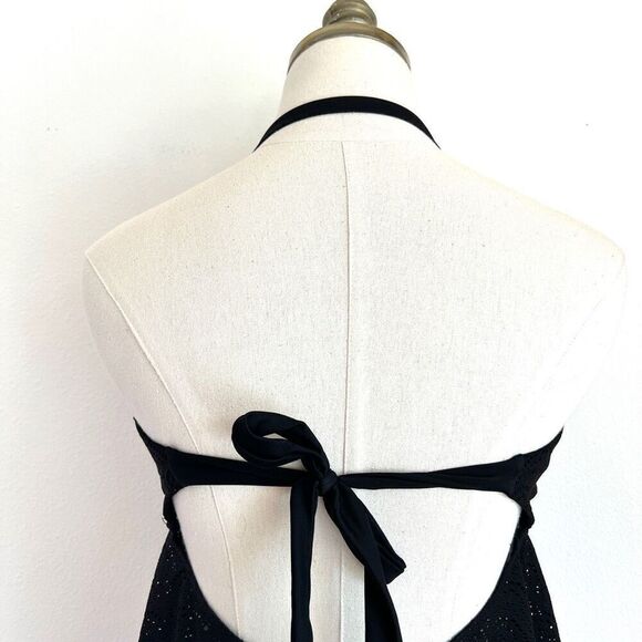 Isabel Maternity Lacey Tankini Swimsuit Top Size D/DD Medium Black Cute Back Det - Picture 4 of 13